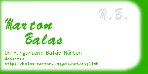 marton balas business card