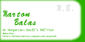 marton balas business card